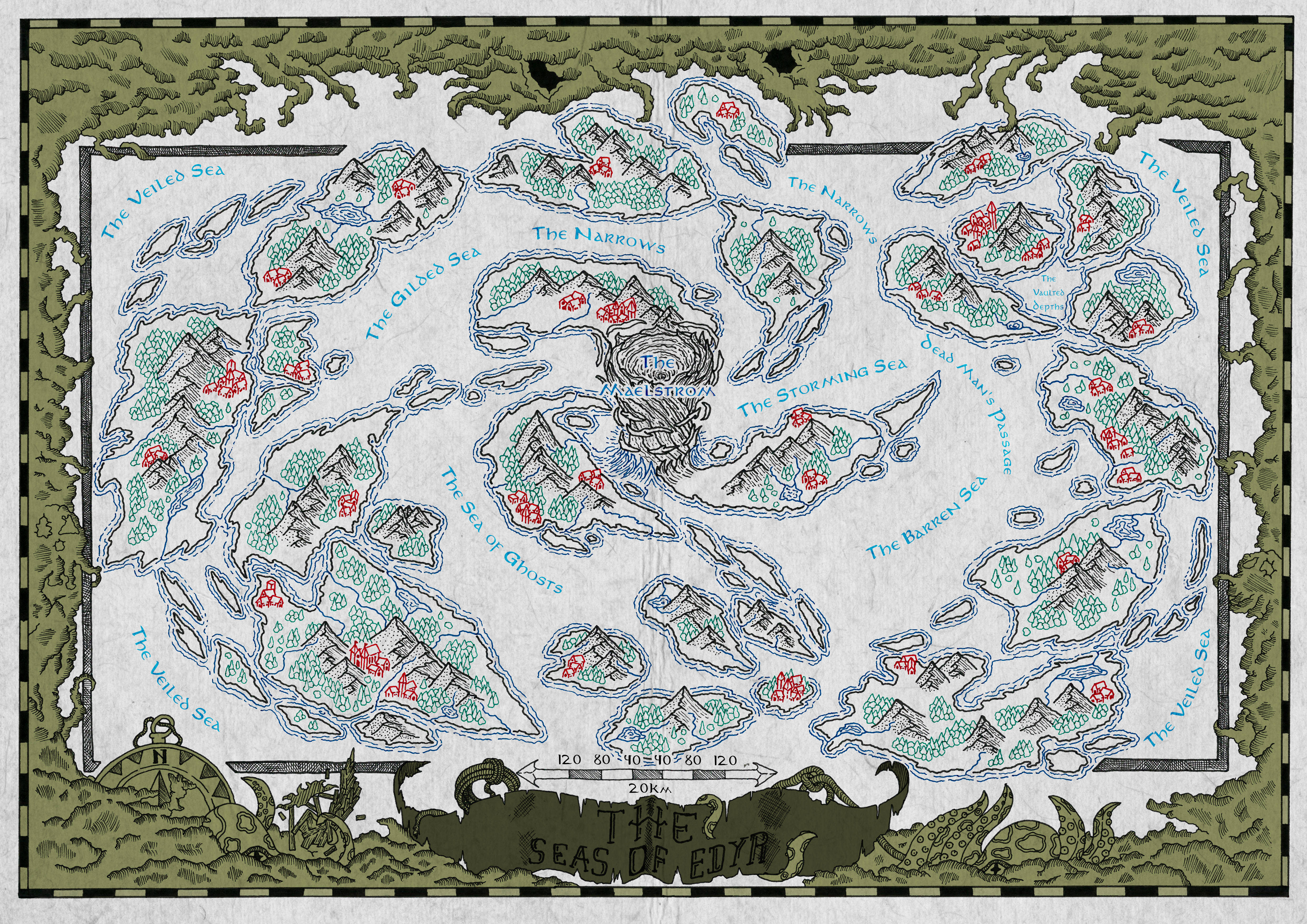 Sea of Edyr custom 7th Sea homebrew adventure prop by TA MAPS