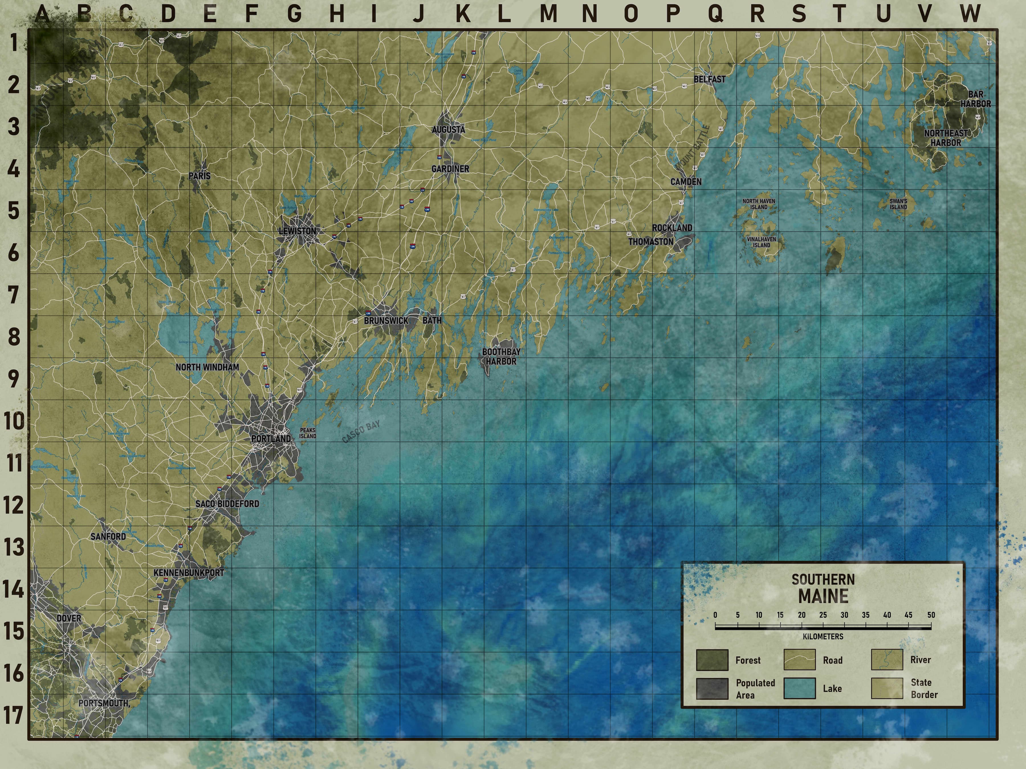 Map of Coastal Mine. Adventure prop for The Walking Dead by TA MAPS