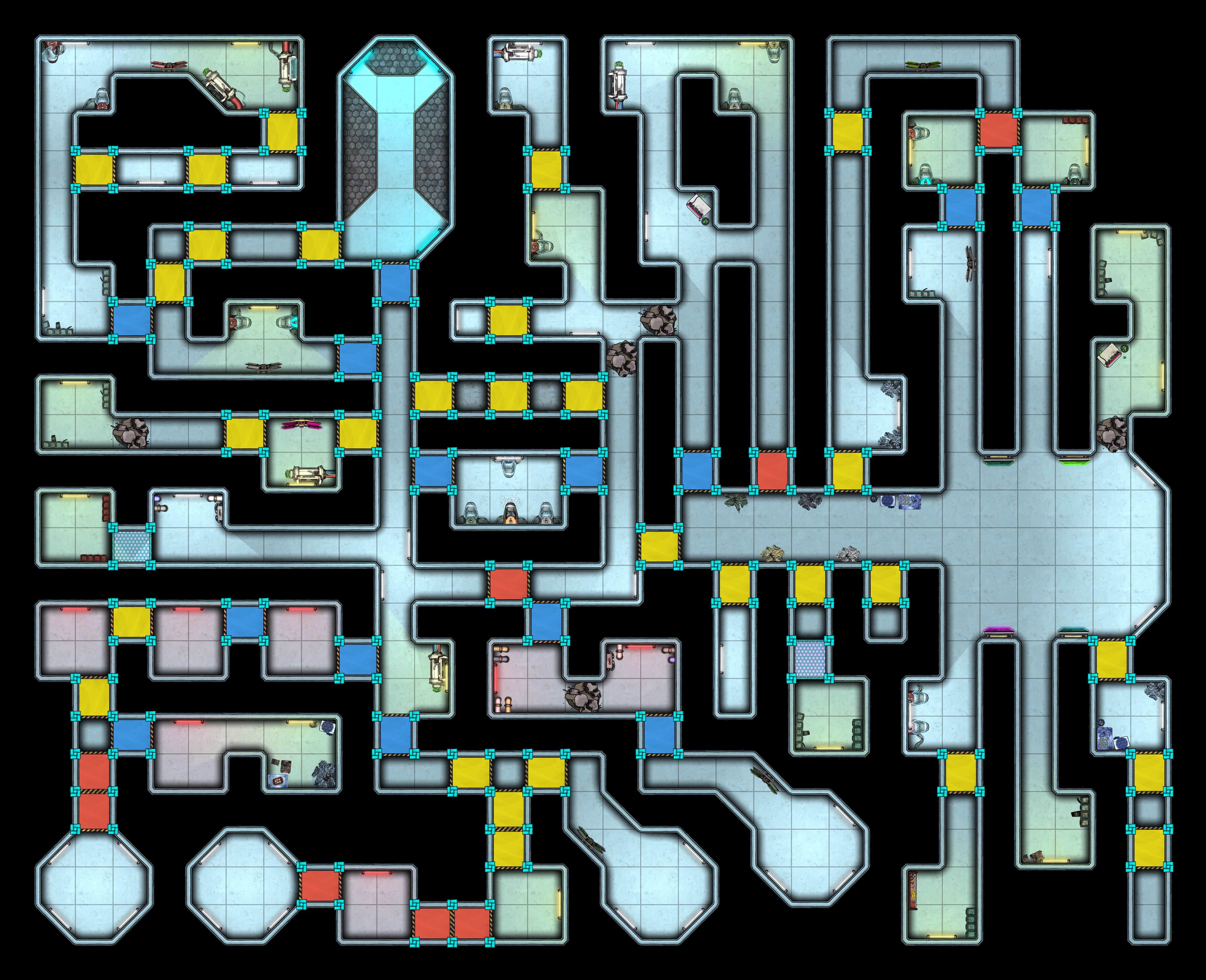 Time Fenix Cryogenics - Cryogenic chambers with frosted floors for sci-fi tabletop game