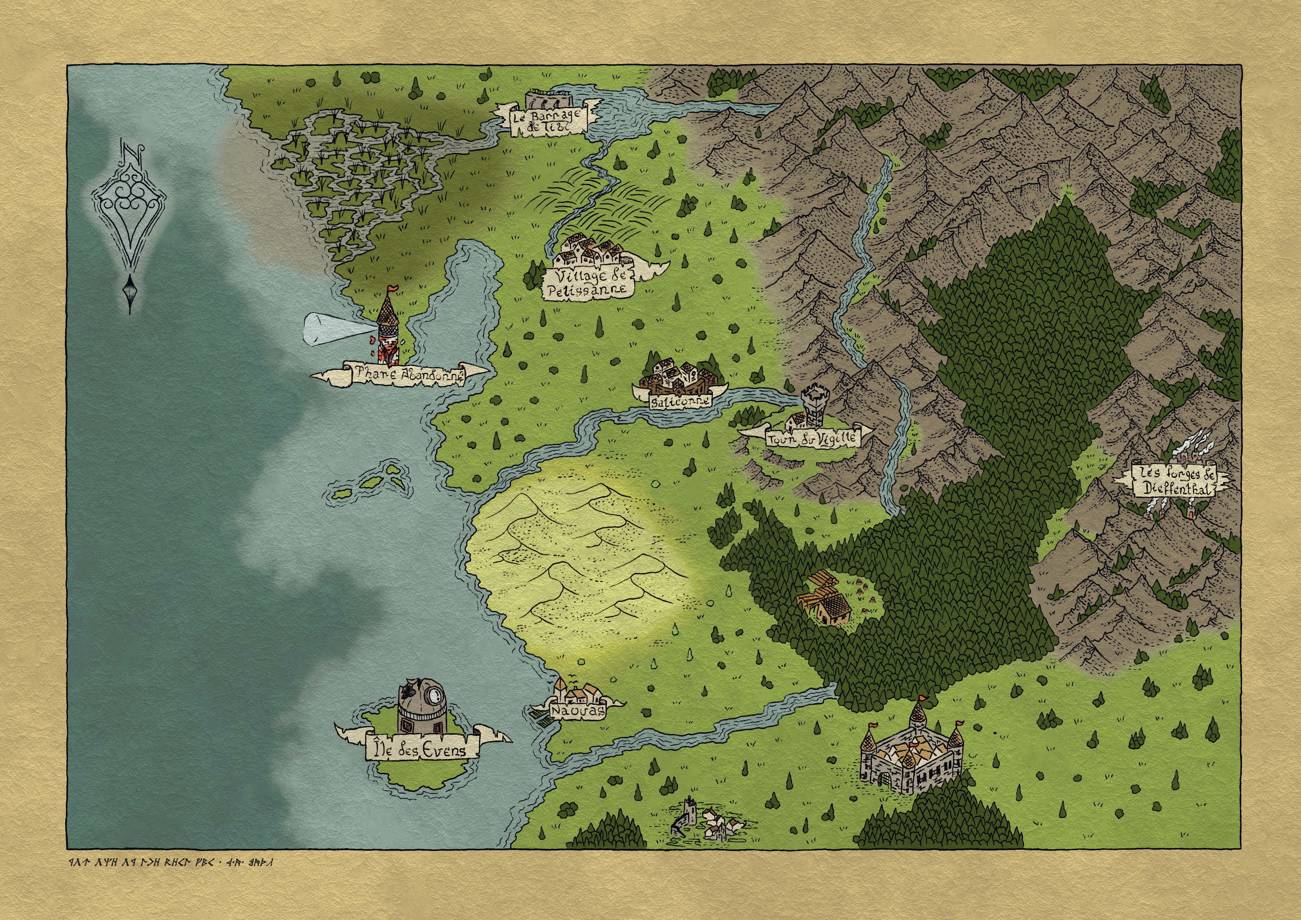 New Les marches 'Urgamal map - custom D&D homebrew adventure prop by TA MAPS